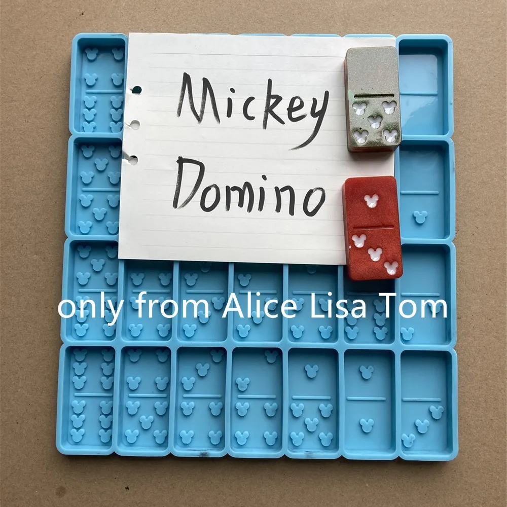 

1023 mouse head shape silicone domino mold for resin mickey domino mold