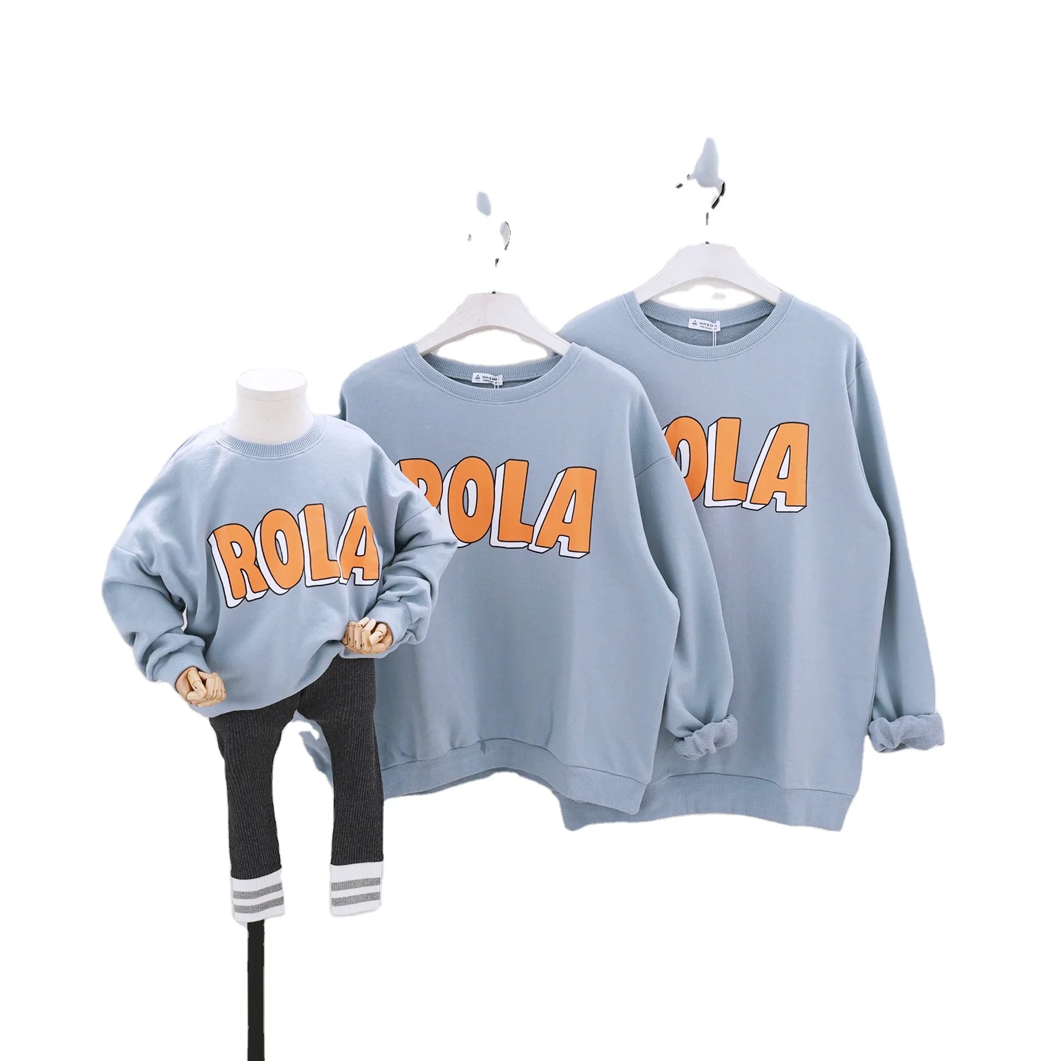 

Wholesale children and adults cotton sweatshirt long sleeve family hoodies for unisex top clothings, As picture