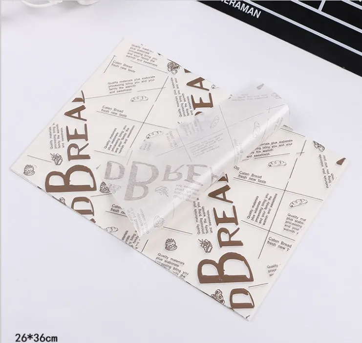 
High quality wax coated food wrap paper for bread hamburg with restaurant logo 