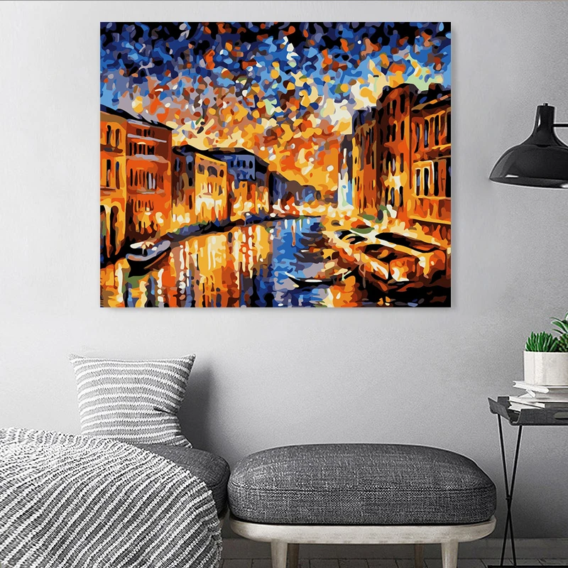 Diy Handpainted Painting By Number Oil Paint By Numbers Beautiful Night