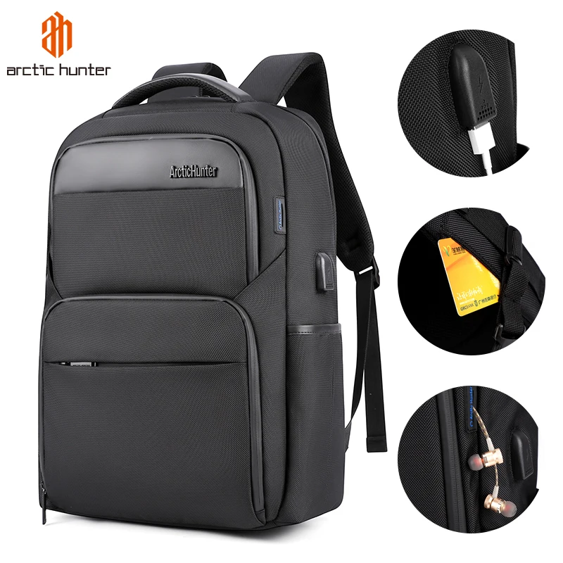 

New Arctic Hunter Leisure Laptop Backpack Men Women Laptop Backpack, Black, blue,dark grey