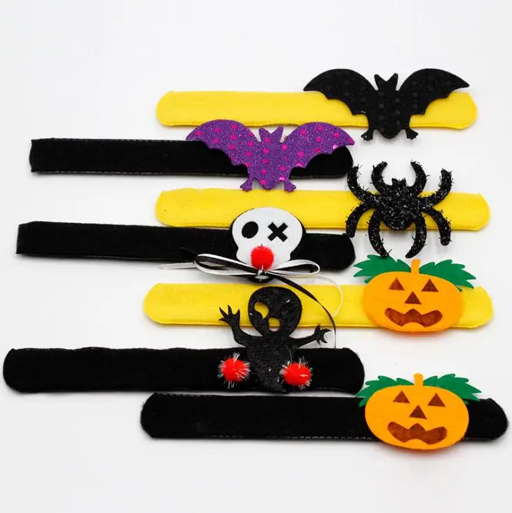 

Halloween Gift Slap Bracelet Plush Wrist Circle Slap clap circle pumpkin bat ghost Party Children Bracelet