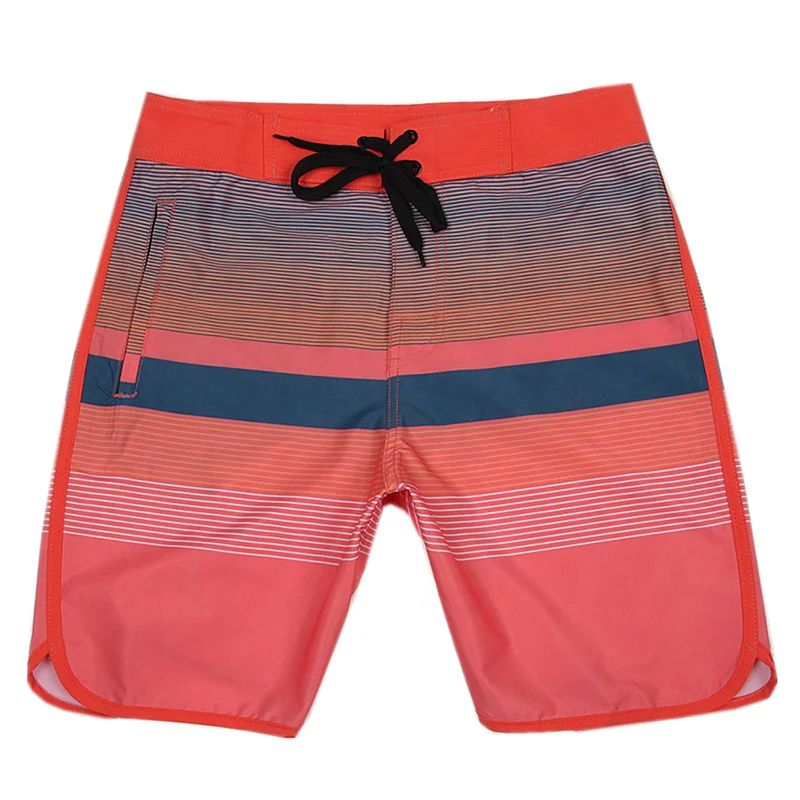 

elastic mens board stash waterproof mens bermuda pocket shorts red stripe, Red blue