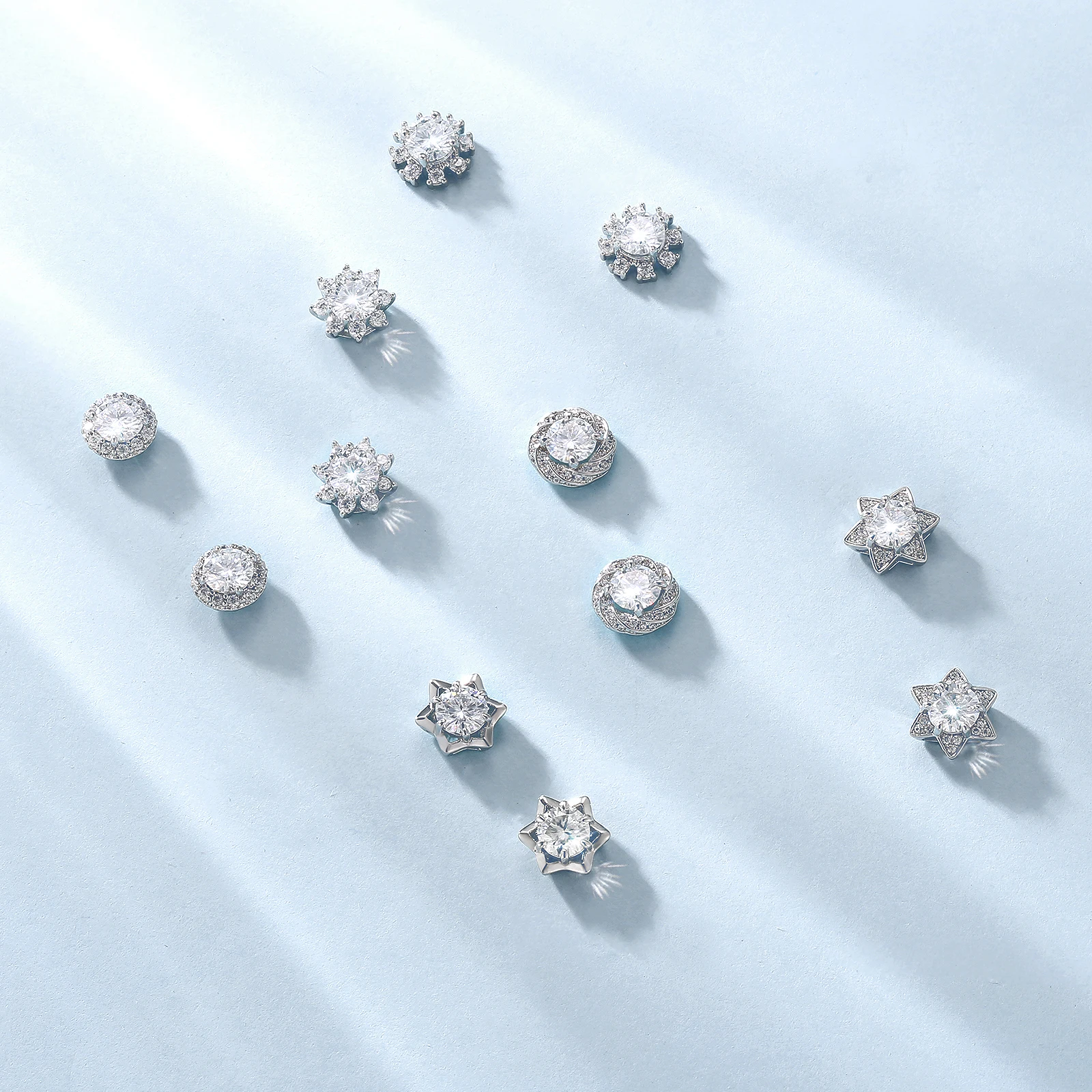 Women Girls VVS Diamond Stud Earrings 3-8mm 0.3/0.5/0.6/0.8/1.0/1.5/ct 14K Gold S925 Sterling Silver Moissanite Earrings Men