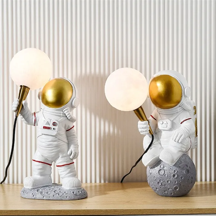 

Simig lighting latest creative astronaut moon table lamp kids night light bedside reading desk lamp birthday present, White