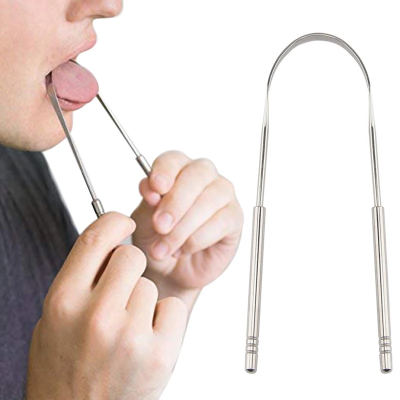 

K306 stainless Steel Tongue Scraper Cleaner Breath Cleaning Coated Tongue Toothbrush Dental Oral Hygiene Care Tools