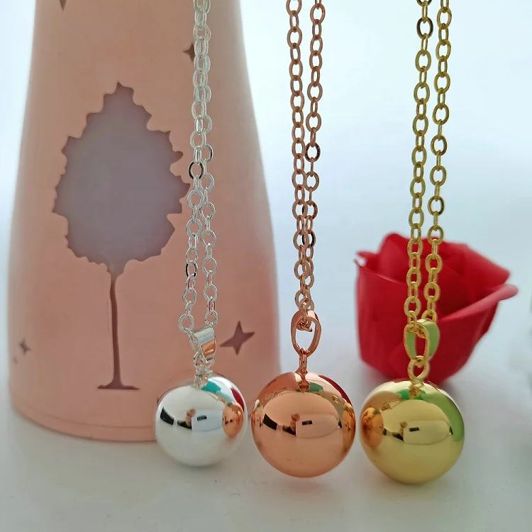 

Fashion Wholesale Round Women Jewelry Custom Baby Pendant Pregnancy Necklace Bola de Grossesse