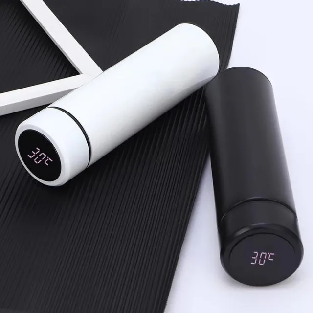 

17 oz LED Touch Display Temperature Smart Stainless Steel Intelligent Bottle Double Wall Stainless Steel Water Bottle, Black