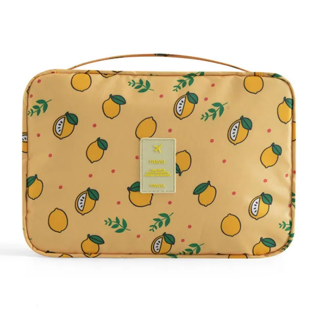 

Large Yellow Lemon Women Makeup Cosmetic Bags Cases Hanging Travel Toiletry Bag