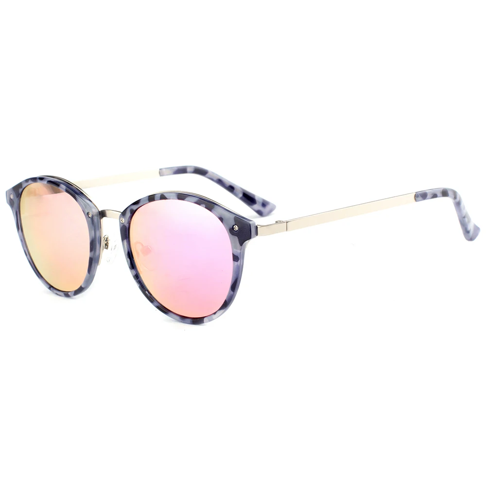 

Tr90 fashion ladies pink round polarized tortoiseshell sunglasses