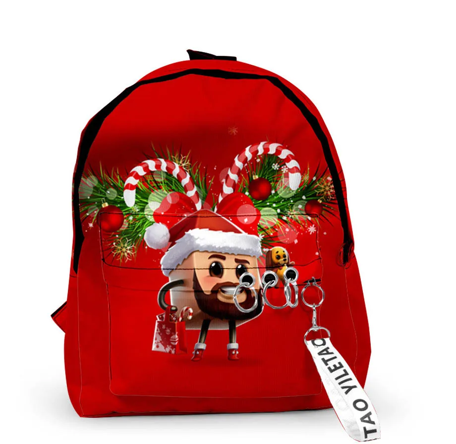 

Cute Cartoon Printed Lightweight School Bookbag Christmas Kids Bags for Travel with Water-resistant Backpack for girl or boys