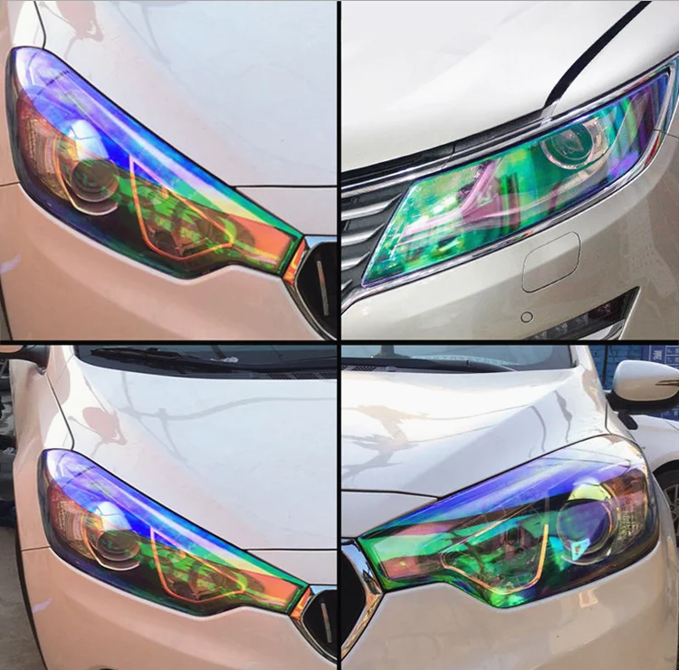 Colorful Photochromic Rainbow Color Protective Lamp Film Chameleon Car Wrap Vinyl Headlight Tint