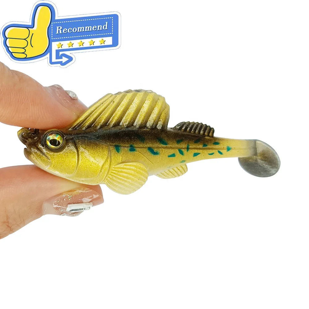

Leading 7g 5.5cm Lead Jig Head 3D Eyes T Tail jumping fish lure 10colors soft fishing lures, 10 colors 55mm baits