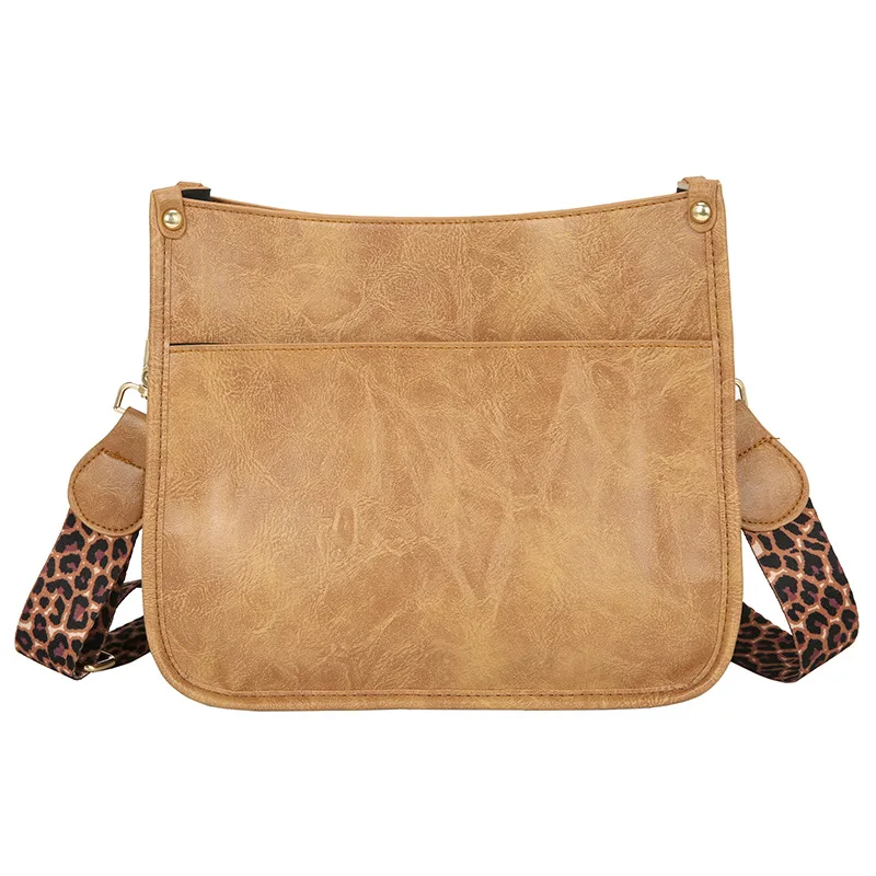 

Cross-border 2021 ladies leopard print shoulder strap messenger bag retro shoulder bag pu female bag