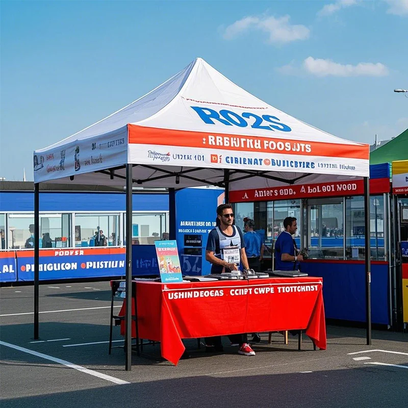 Custom Pop up Canopy Tent Folding Gazebo Oxford Fabric Trade Show Tent - Garden Shade Pavilion