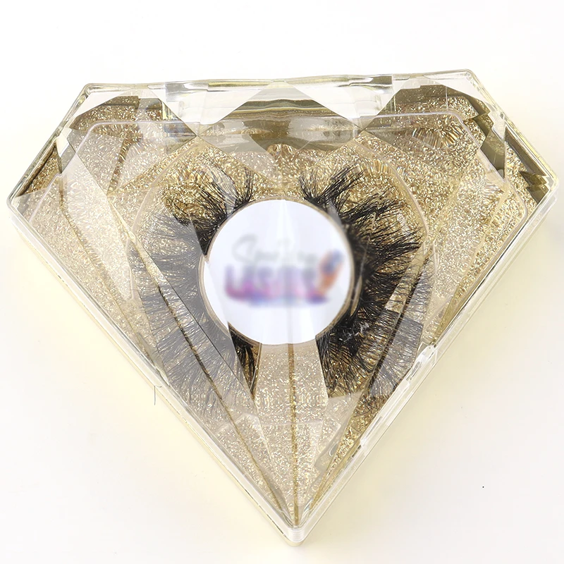 

Cross Style 25mm Lash Handmade 3d Mink Eyelashes High Quality Hot Design Fluffy Lashes with Crystal Box, Natural black