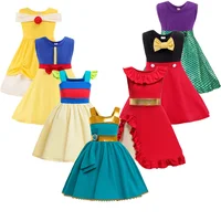 

Girls Boutique Cotton Summer Casual Mermaid Mulan Wonder Kids Snow White Rapunzel Tinker Bell Elena Moana Merida Princess dress