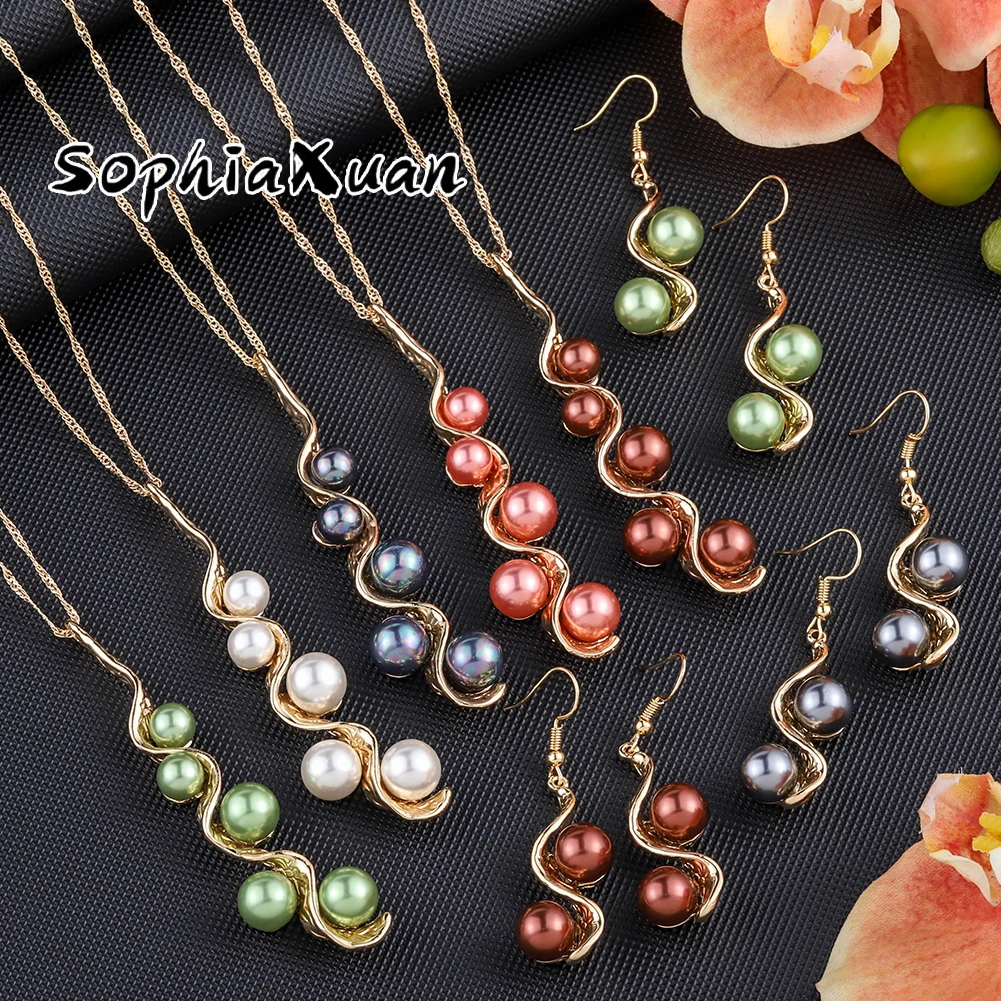 

SophiaXuan pearl set samoan guam pearl necklace 14k gold polynesian set earrings hawaiian jewelry wholesale, Picture shows