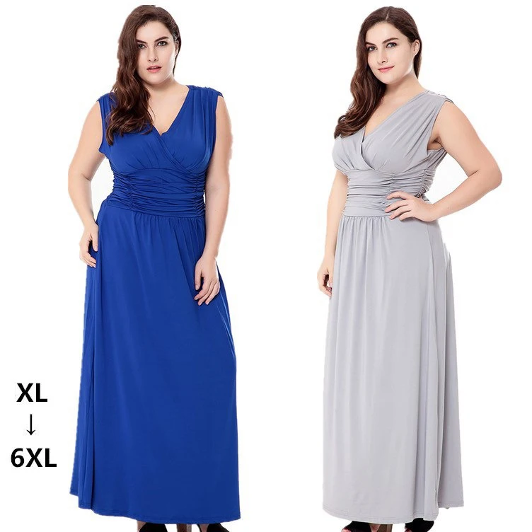 

wholesale Women Fashion Pure color sexy Hanging Bandwidth Loose Dress Plus Size Girl Casual Elegant Maxi Apparel