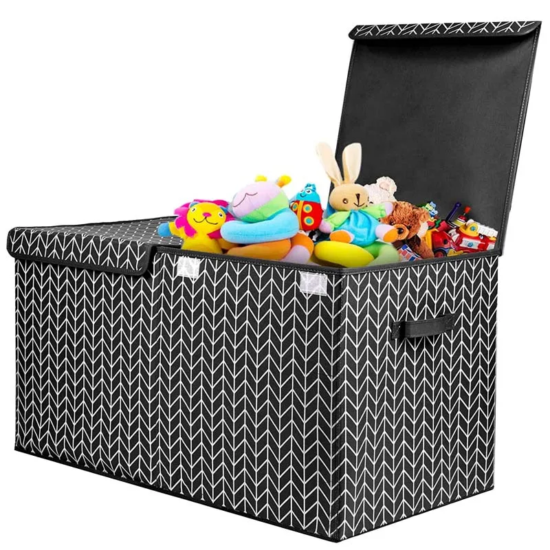 

Foldable Storage Cube Bin Organizer Basket with Double Flip-Top Lid & Handles Storage Boxes for Toys