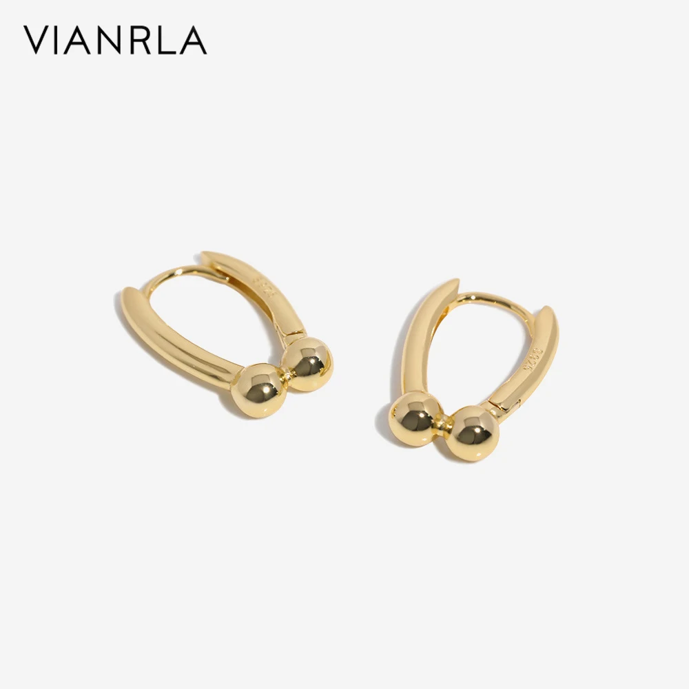 

VIANRLA 925 Sterling Silver Jewelry Hoop Earrings 18k Gold Plated Earring Smooth Face For Women Wholesale