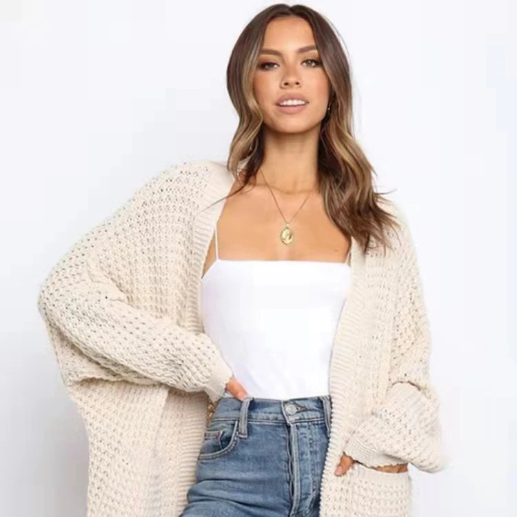

woman sweater cardigan towel spring and autumn coat clothing garment