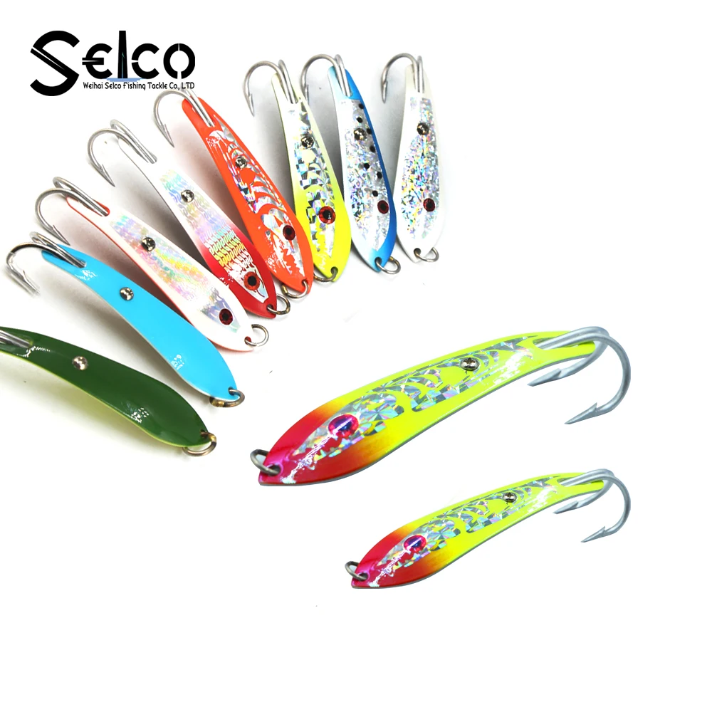 

Stainless steel big spoon metal trolling lure 3"/7.5cm, More than 200 different colors