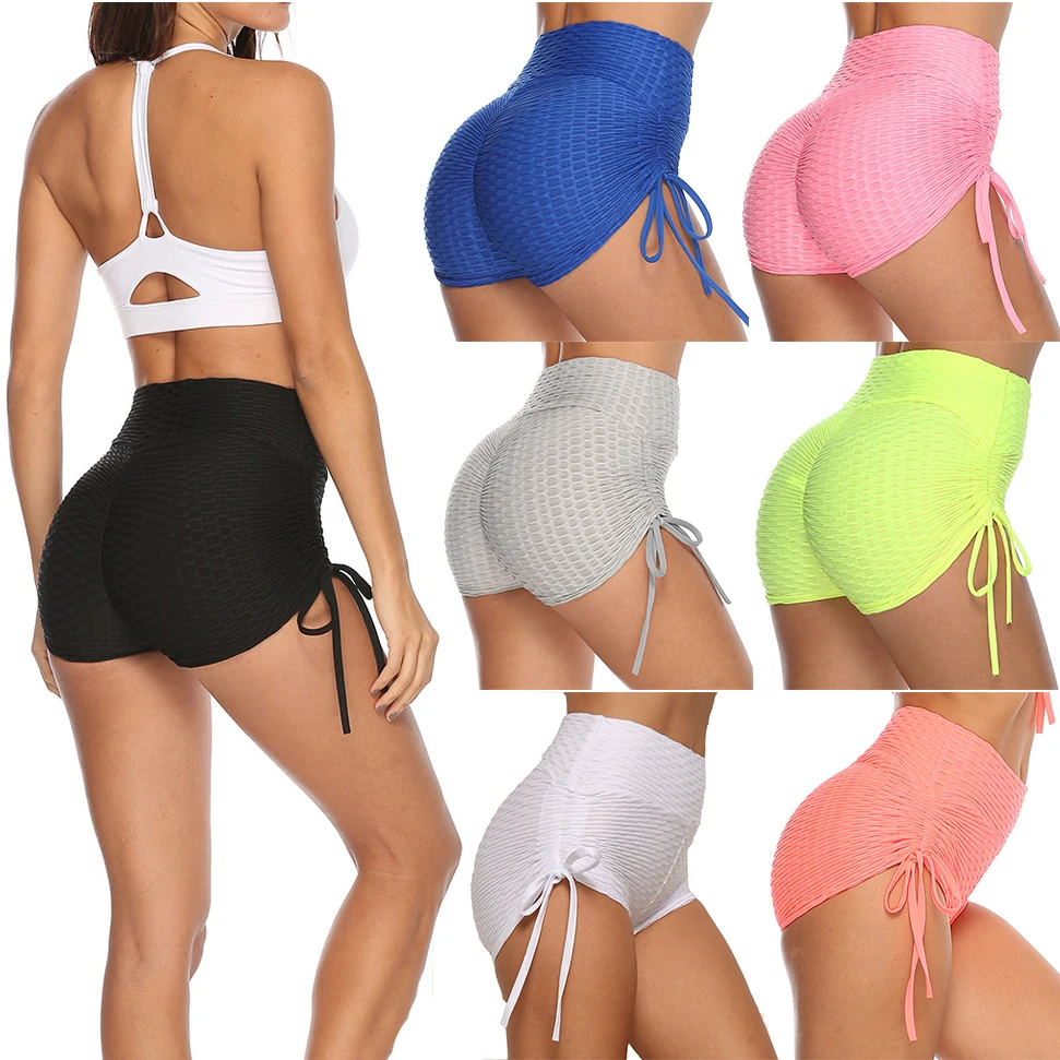 

QC80016 - Wholesale custom ladies gym lifting short leggings spandex womens summer scrunch snack booty shorts, Customized color