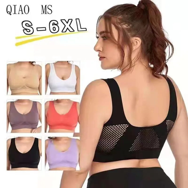 

Breathable hole running sport bra fitness yoga white underwear bra hollow mesh large size Vest women Seamless Sports tube top, Black, white ,hummus,watermelon red,skin,purple