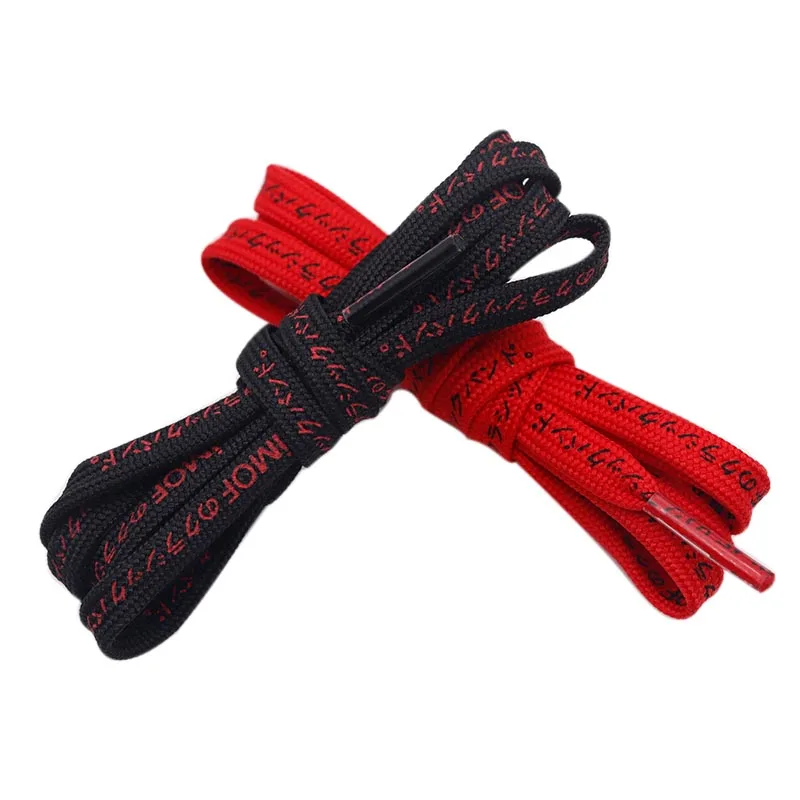 

Weiou Manufacturer Printing Japanese Katakana Characters High Quality Polyester Printed Shoelaces For jordans Shoes, 22 colors support customized color printing