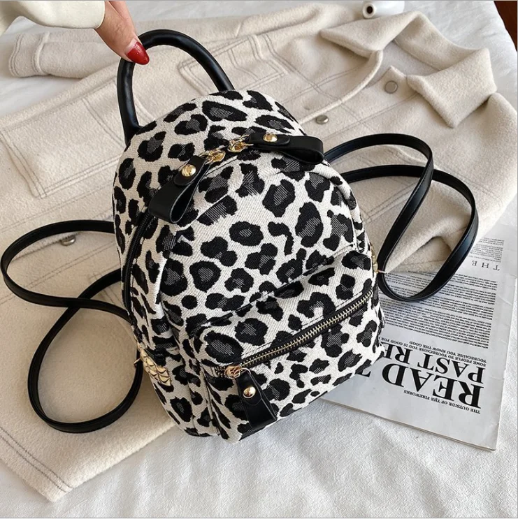 

OEM ODM ins small bag women new animal print Backpack Women Leather Backpacks With Shoulder Strap Crossbody Sling Bag