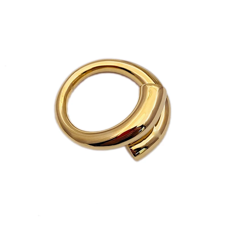 

Simple Design Trending 18k Gold Plated Chunky Curve Dome Open Instagram Ring