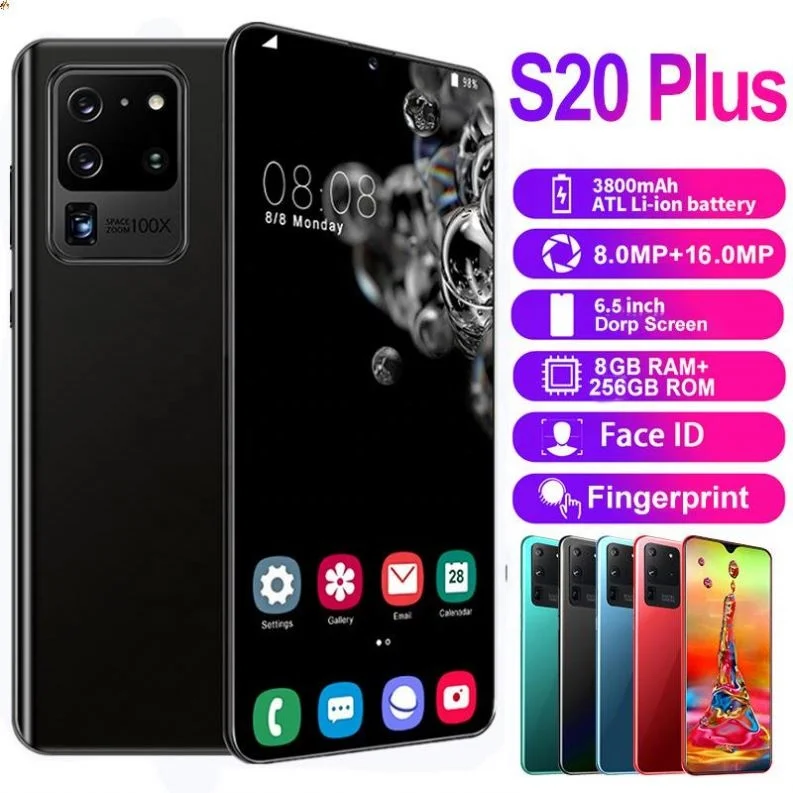 

S20U smart phones 8GB RAM+256GB ROM large memory cell phones Screen finger print unlock smart phone