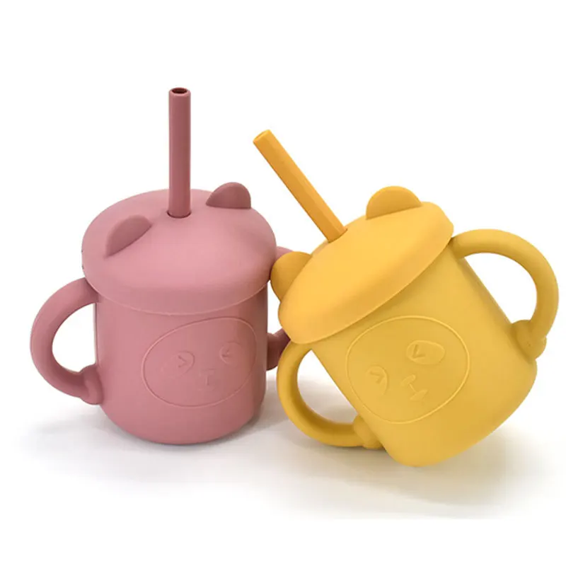 

Baby Cup Set Baby Feeding Bottle Set Silicone Baby Training Cup with Straws, Picture