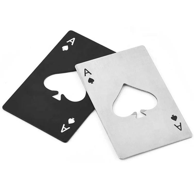 

Holiday Birthday Party Portable Credit Card Size Casino Spade A Poker Ace Card Bottle Opener for Beer Soda