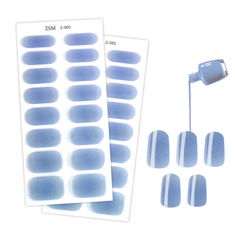 

2023 New Semi Cured Gel Nail Wraps With Sun Mini Lamp Custom Nail Wrap Printing UV Gel Nail Sticker