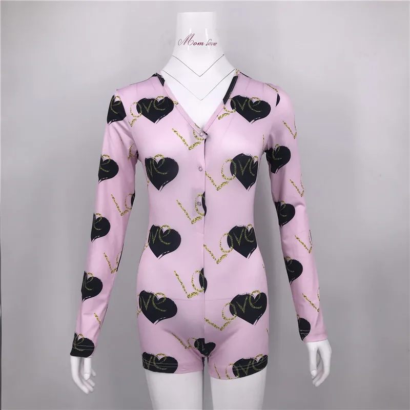 V Neck Bodycon Long Sleeve Bodysuit Wholesale Pajamas Woman Onesie