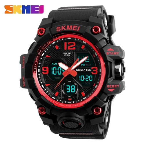 Fashion Men Sports Watches Men Quartz Analog LED Digital Skmei 1155