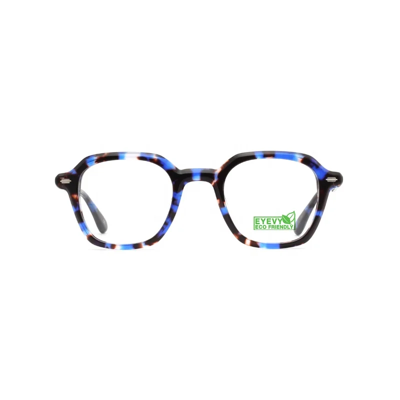 

Wholesale Custom Logo Vintage Unisex Biodegradable Classic Round Bevel BIO ECO Acetate Optical Frame 2022