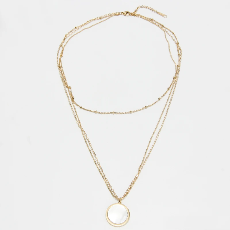 

2021 Tiktok Helebrity Highly Recommended Fashion Graceful layered Pearl Jewelry Gold Filled Dainty Necklace