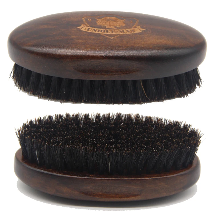 

OEM LOGO top sale Nature retro color 100% boar bristle hair beard brush custom logo for mens beard grooming kit