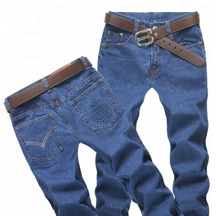 

Custom Made Cargo Work Wear Man Pants Embroidery Or Printing Blue Jeans Cheap Jeans By Oem Factory