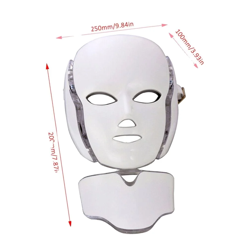

7 Color LED Facial Mask Photon Skin Rejuvenation Therapy Face Neck Mask Infrared Light Whiten Repair Skin Acne Removal Mask