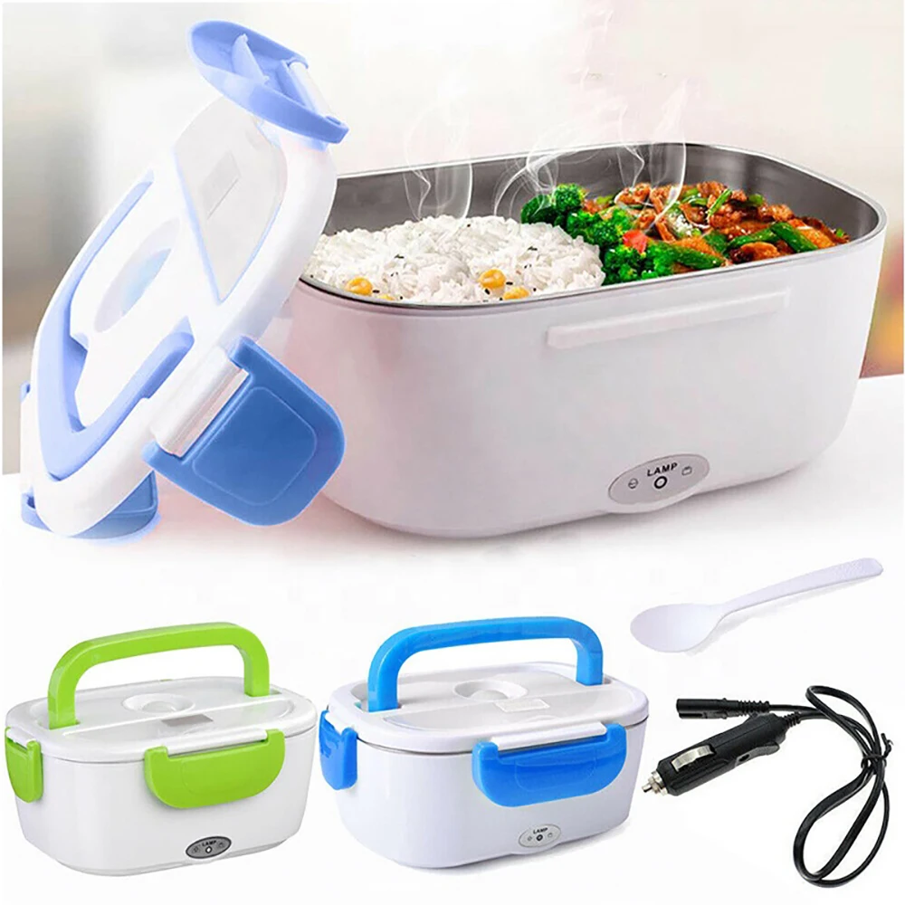 

Drop Shipping 110V and 12V 40W Stainless Steel Portable Food Warmer Heater 1.5L Electric Lunch Box for Car and Home, Pink/orange/blue/red/green/grey