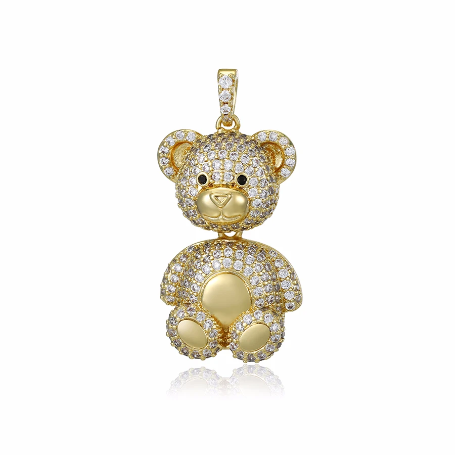 1113 Xuping jewelry Charm jewelry fashion hanging new design animal series bear set full of diamonds pendant