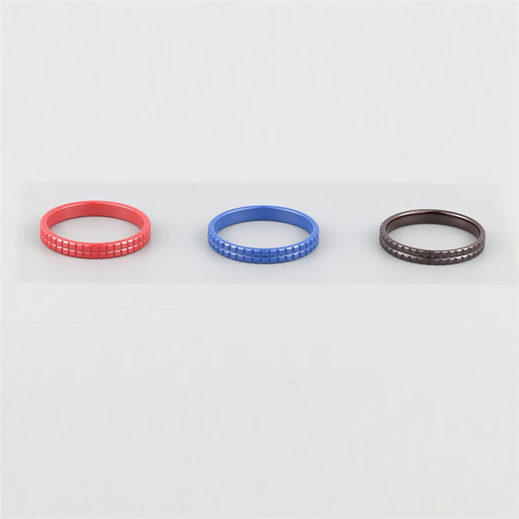 

High quality double layer checkered ring zirconia ceramic first accessory jewelry, Black/white/brown/red/blue