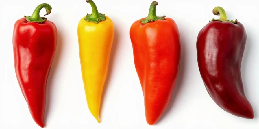 Bell pepper color range from green to red.