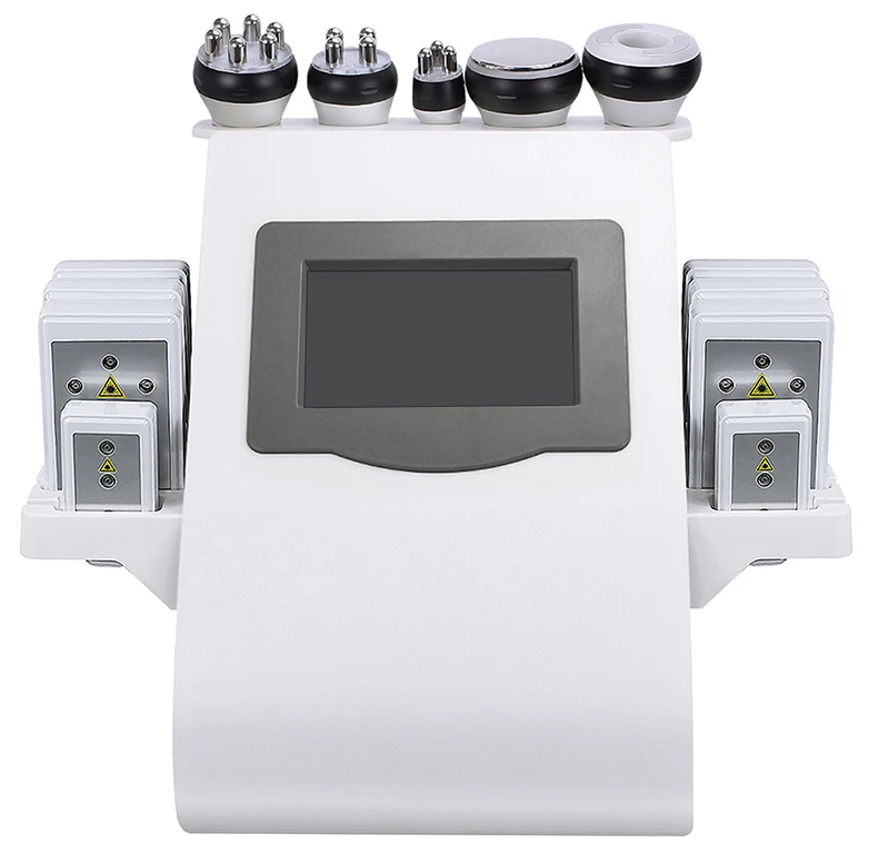 

6 in 1 Ultrasonic Vacuum Cavitation Weight Loss Radio Frequency Lipolaser Cavitation Slimming Beauty Machine Weight Loss, White