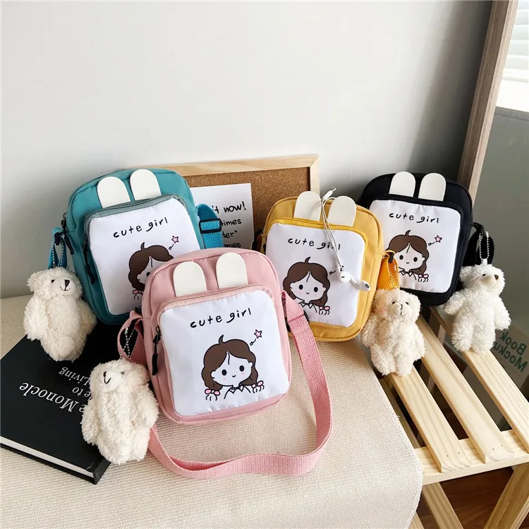 

Factory Price Mini Messenger Tote Bag Cartoon Printing Fashion Messenger Bag Canvas For Girls