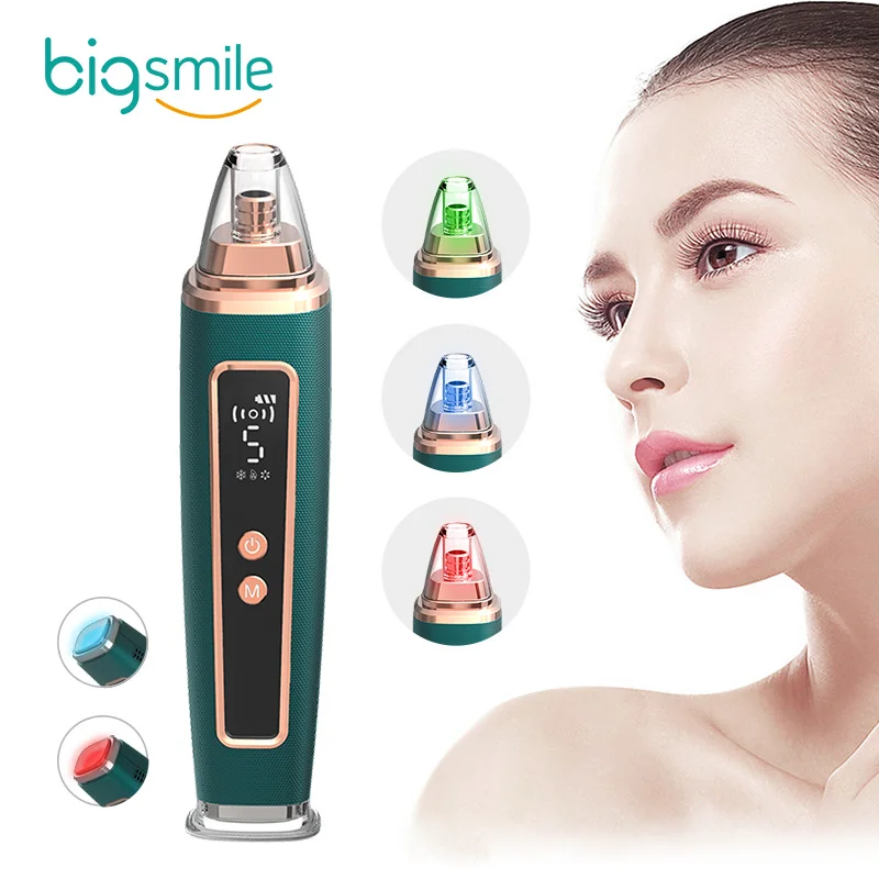 

bigsmile 2021 home use equipment best sell acne facial pore cleaner vacuum usb rechargeable comedo suction blackhead remover, Optional